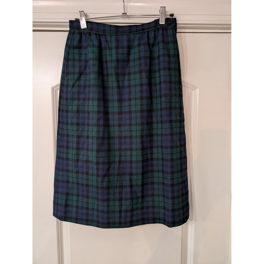 Pendleton‎ Petite Authentic Black Watch Tartan Woolen Mills Midi Skirt size 8
